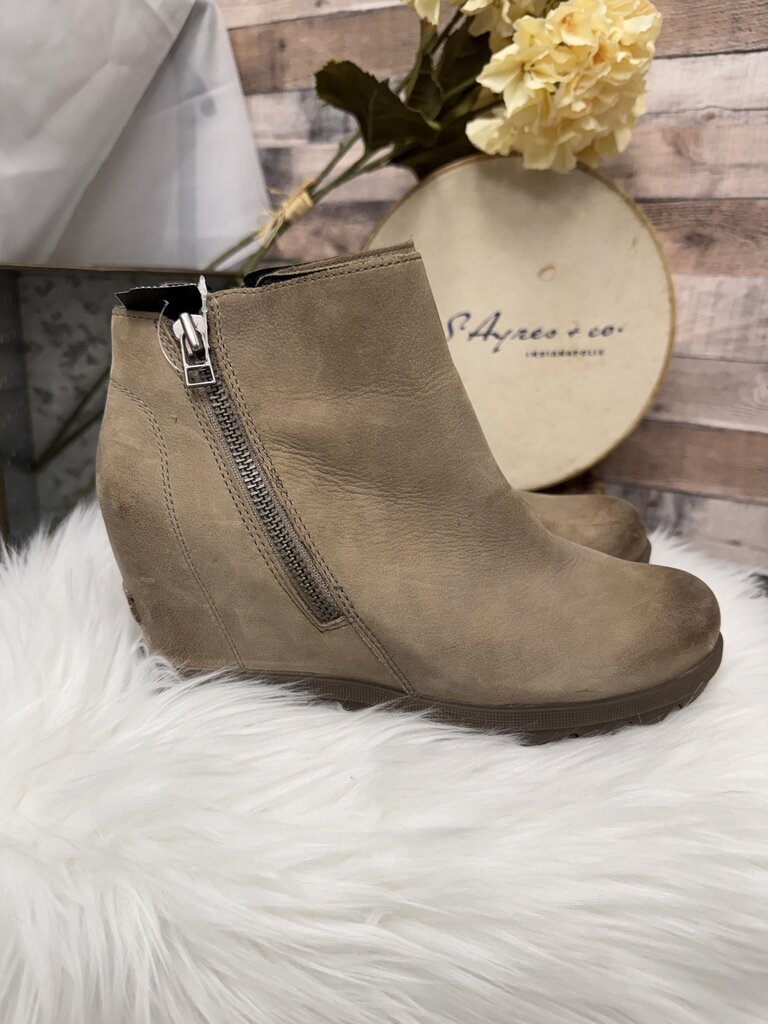 Sorel Tan Wedge Bootie