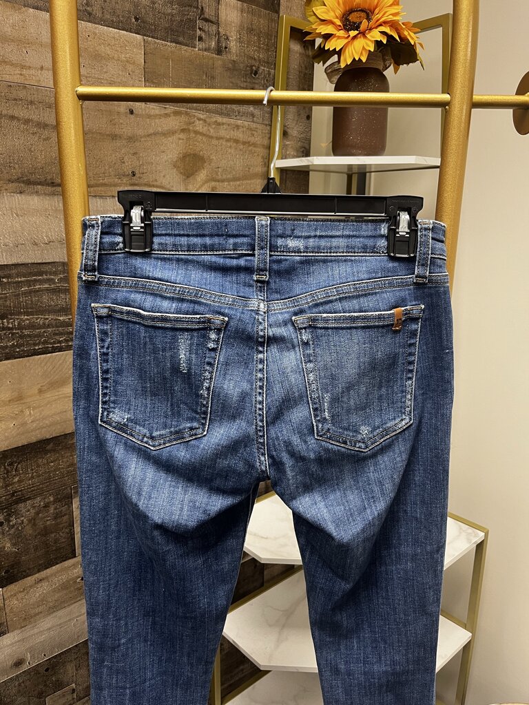 Joe's Distressed Frayed/Asymmetrical Hem Skinny Jeans