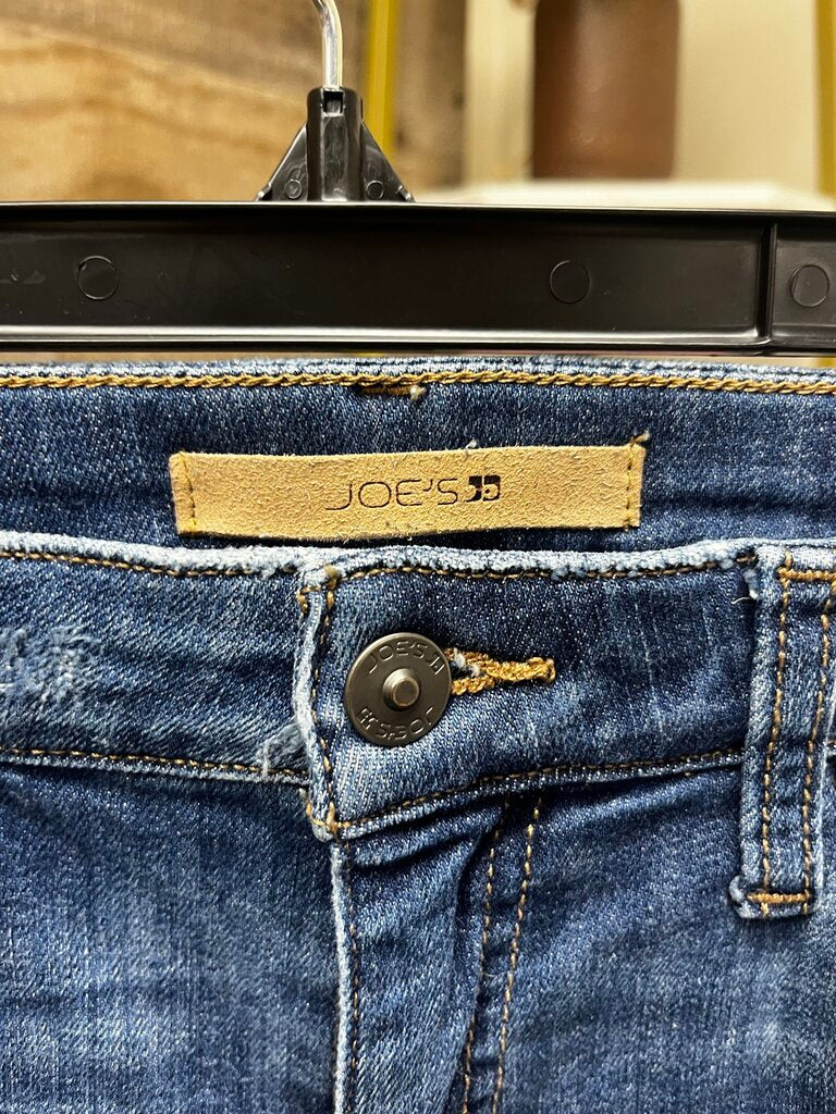 Joe's Distressed Frayed/Asymmetrical Hem Skinny Jeans