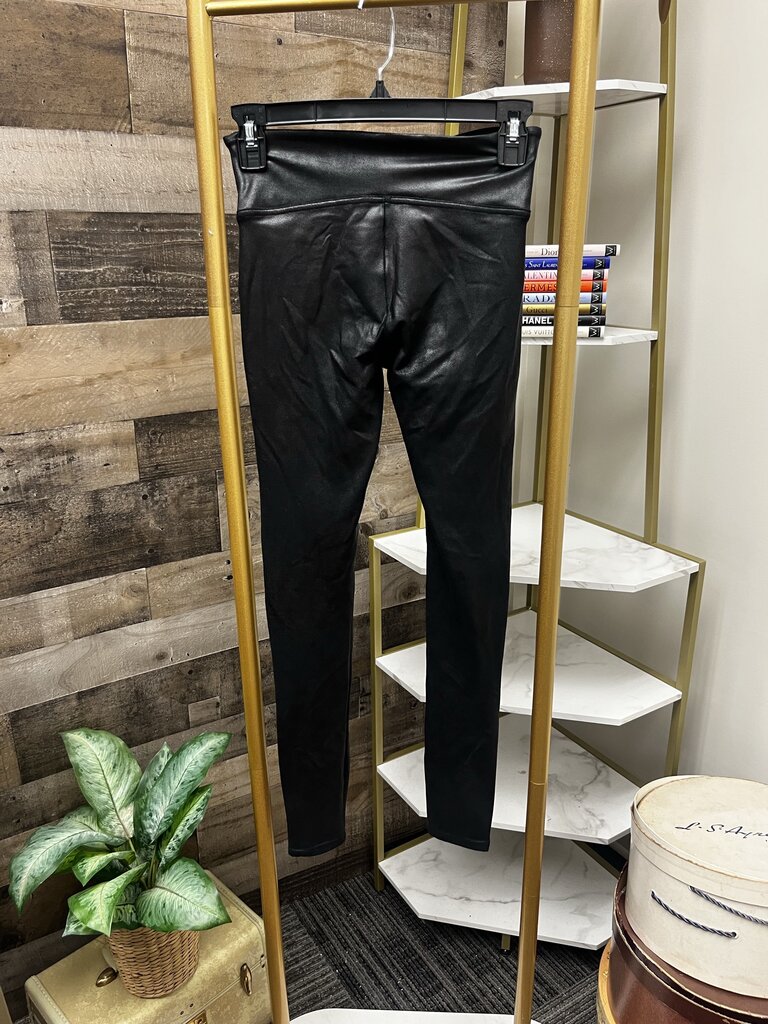 Spanx Black w/White Moto Stripe Leggings