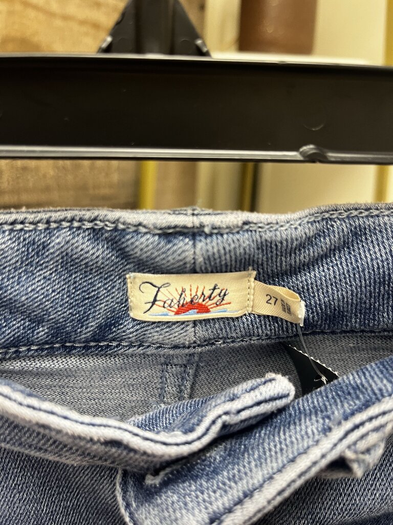 Faherty Light Wash Stretch Terry Patch Pocket Denim