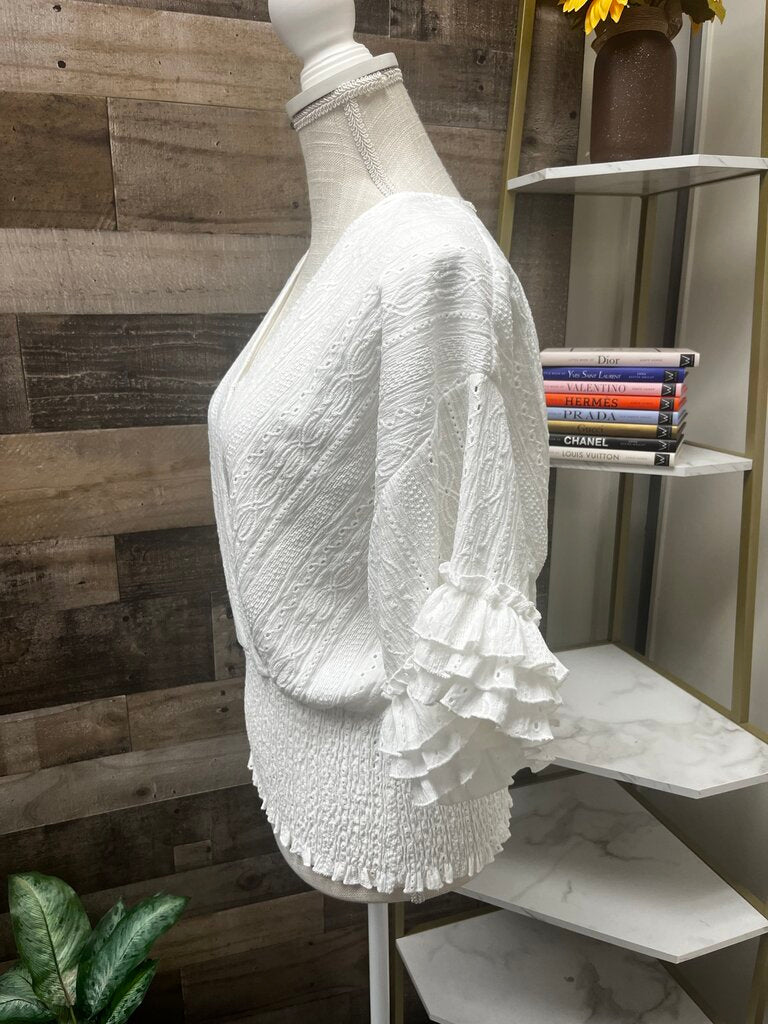 BTFL - Life White Eyelet & Ruffle Blouse