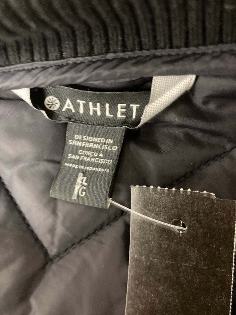 Athleta Black Quilted Tie Waist Jacket