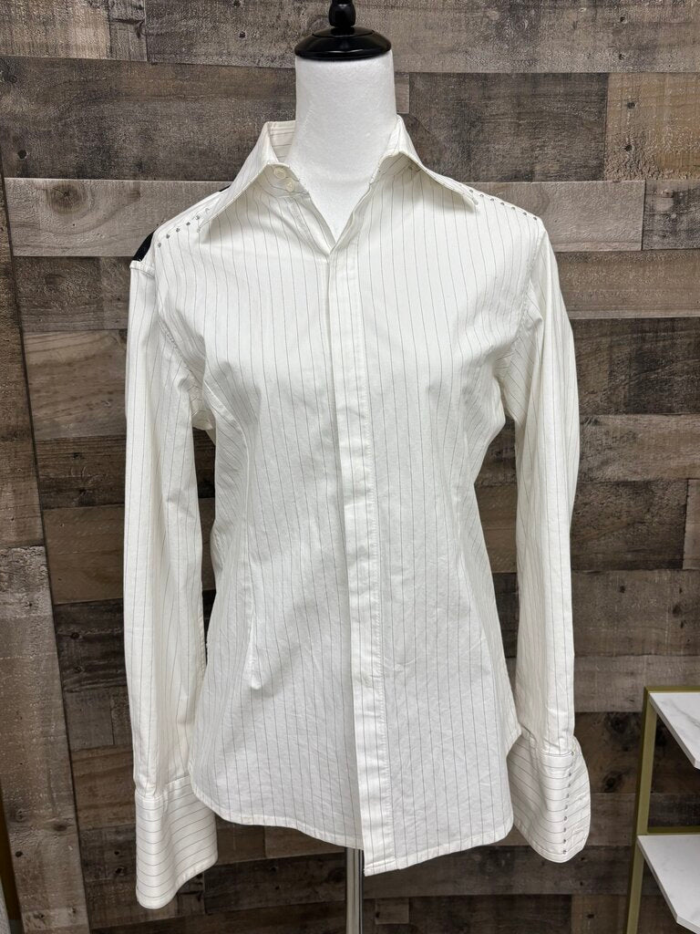 You "Rockstar" Pinstripe White Button Down