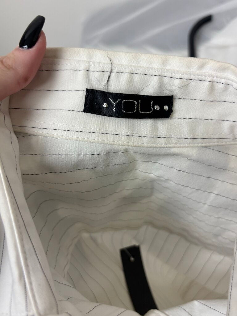 You "Rockstar" Pinstripe White Button Down