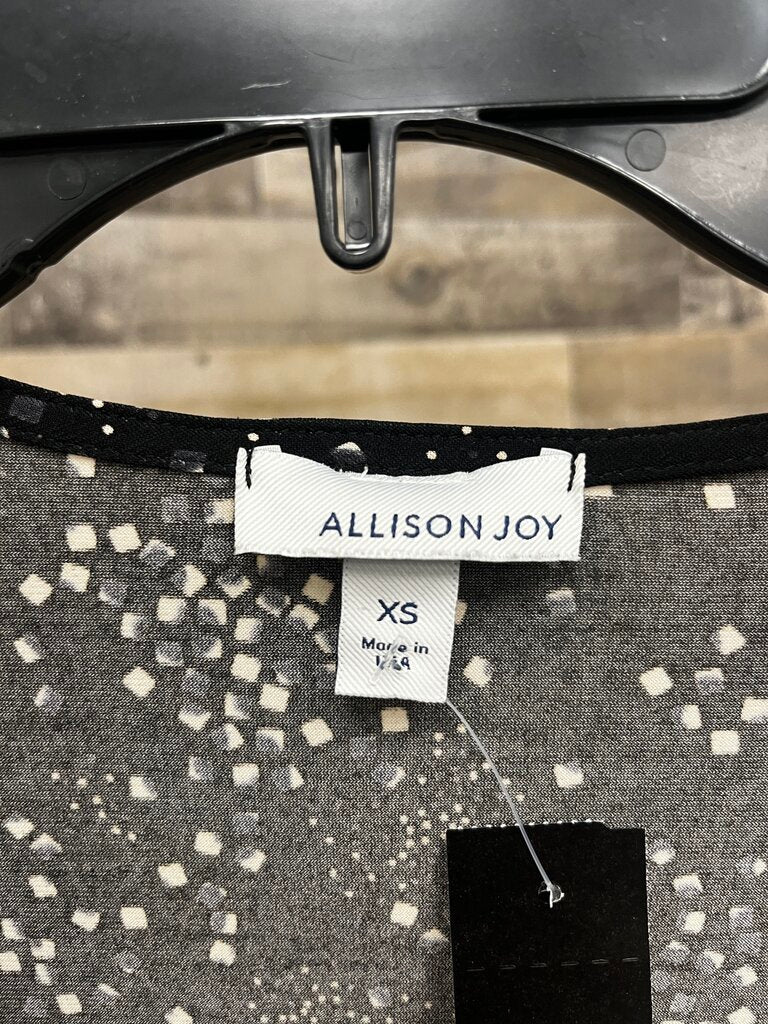 ALLISON JOY Black White Dizzy Diamond Pattern Tie Belt Jumpsuit