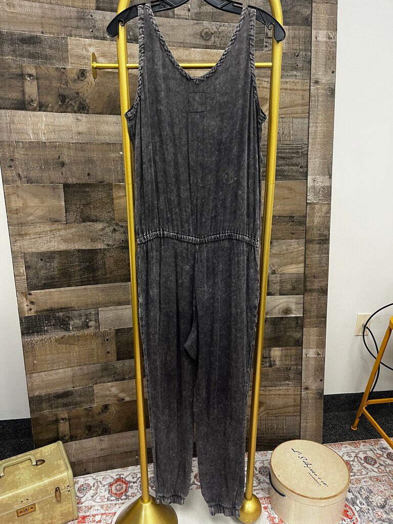 Revolve Chaser Heirloom Acid Wash Grey Jumpsuit