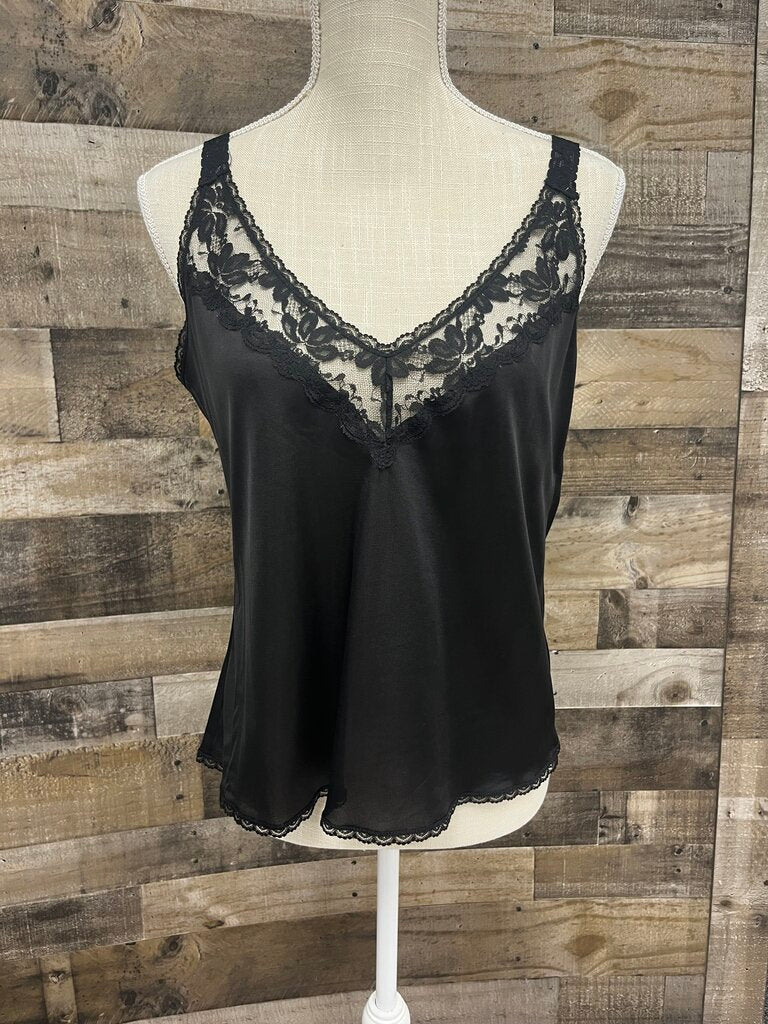 Maidenform Something Nice Black Satin Lace Camisole