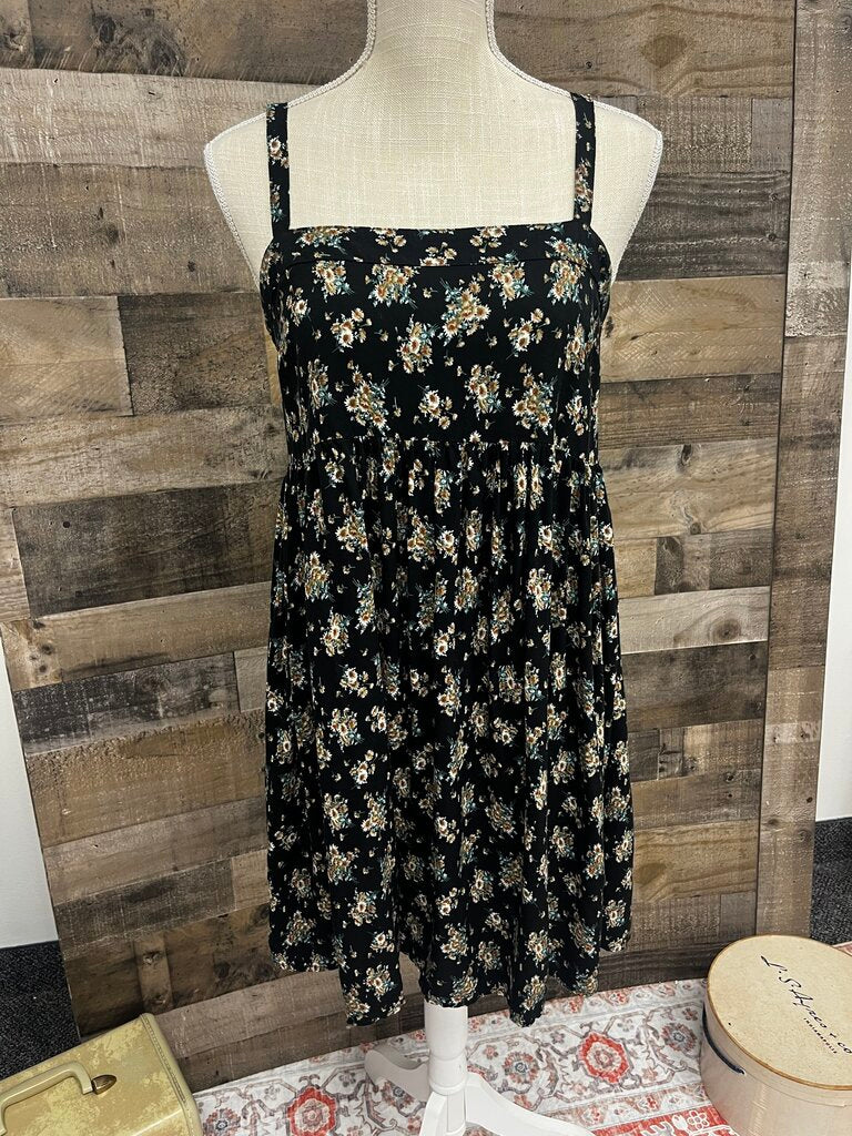 Natural Life Mini Dress Black Floral Boho Motif