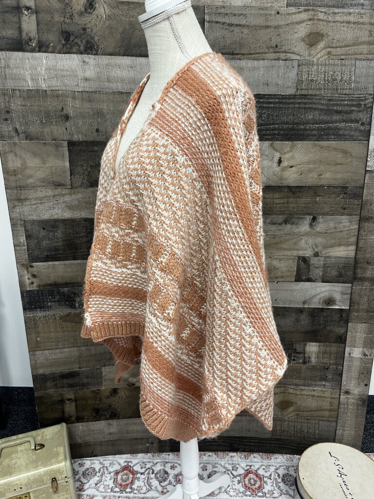 Simply Noelle Pink-Patterned Knit Shawl