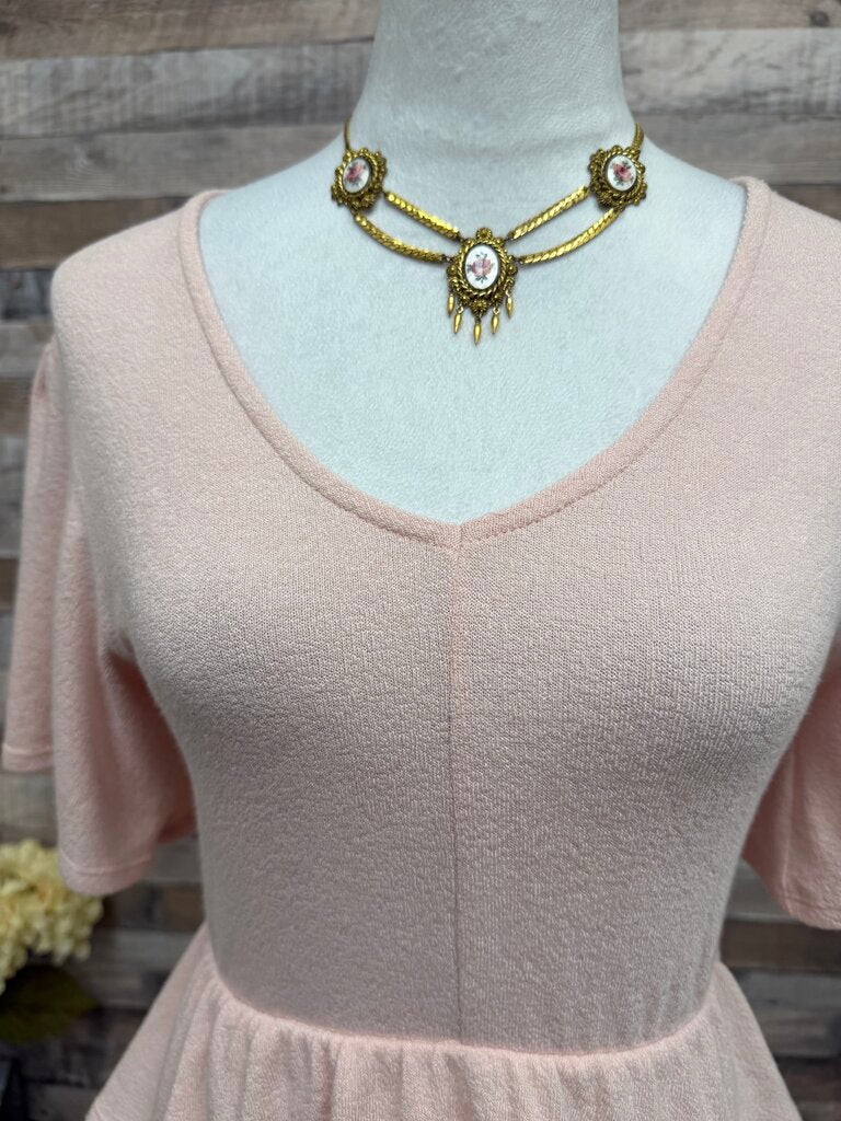 Alya Flowy Pink Ruffle Blouse