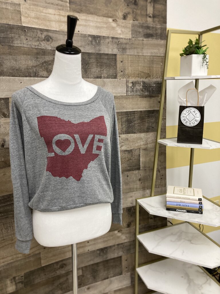 American Apparel Cropped Grey Ohio Love Shirt