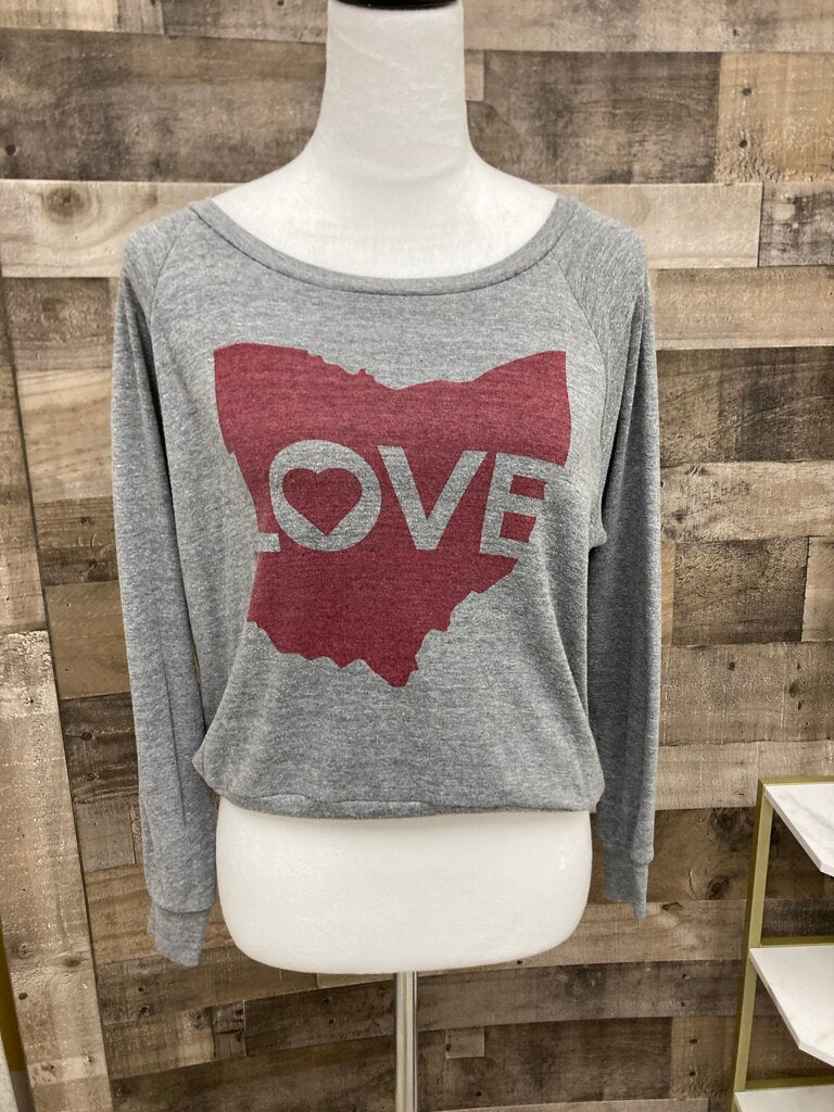 American Apparel Cropped Grey Ohio Love Shirt