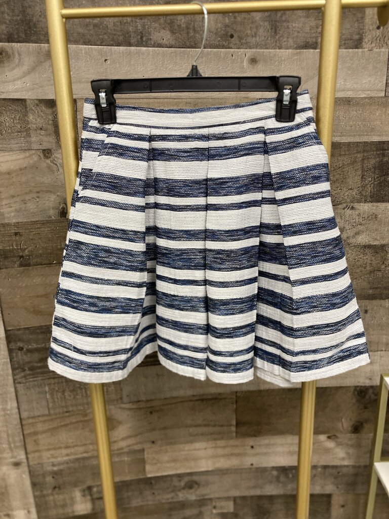 Cupcakes and Cashmere A-Line Pleated Blue and White Skirt