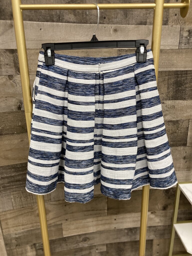 Cupcakes and Cashmere A-Line Pleated Blue and White Skirt