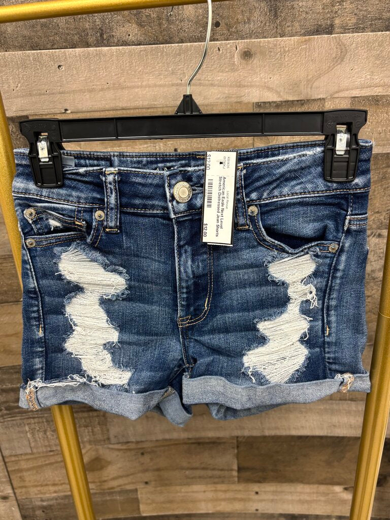 American Eagle Next Level Stretch Distressed Jean Shorts