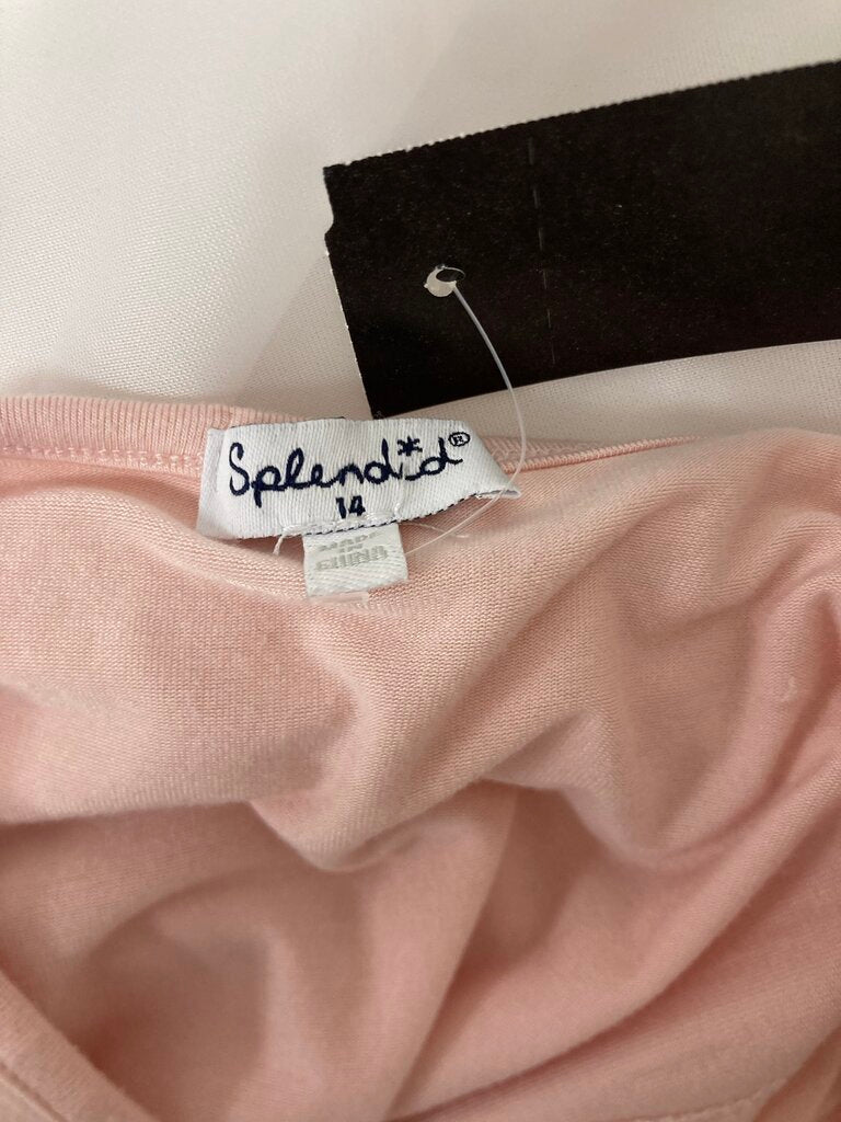 Girls Splendid Pink Shoulder Cut Out Long Sleeve