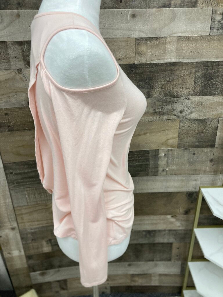Girls Splendid Pink Shoulder Cut Out Long Sleeve