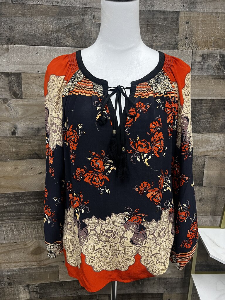 Meadow Rue Silk Floral Peasant Blouse