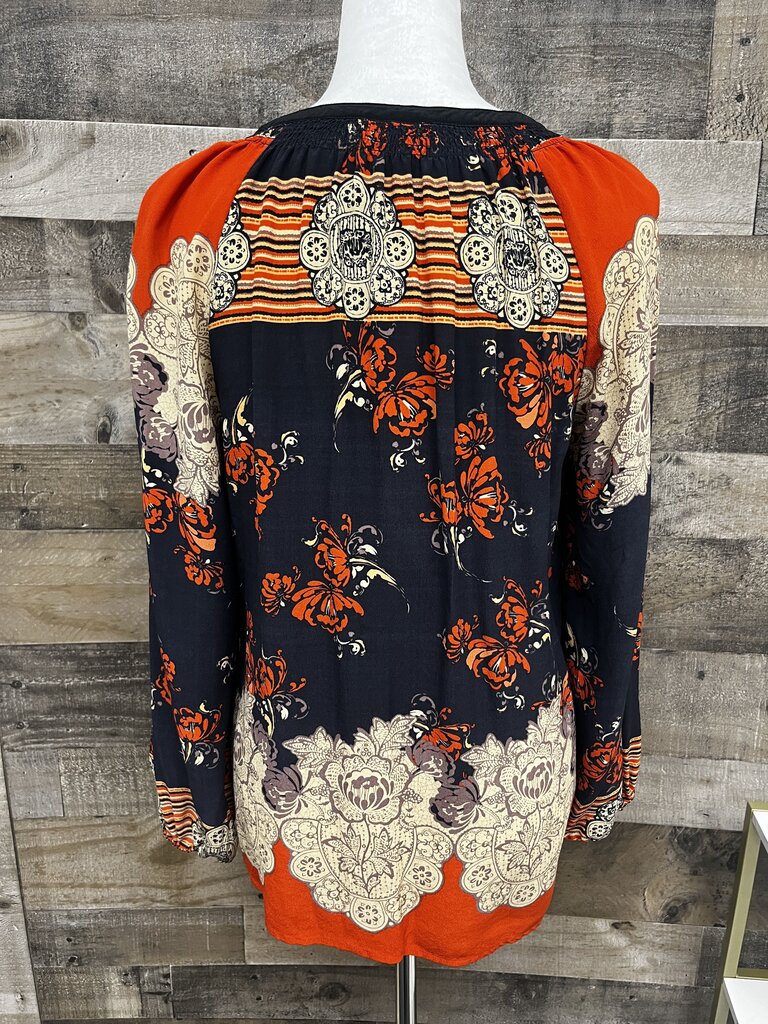 Meadow Rue Silk Floral Peasant Blouse