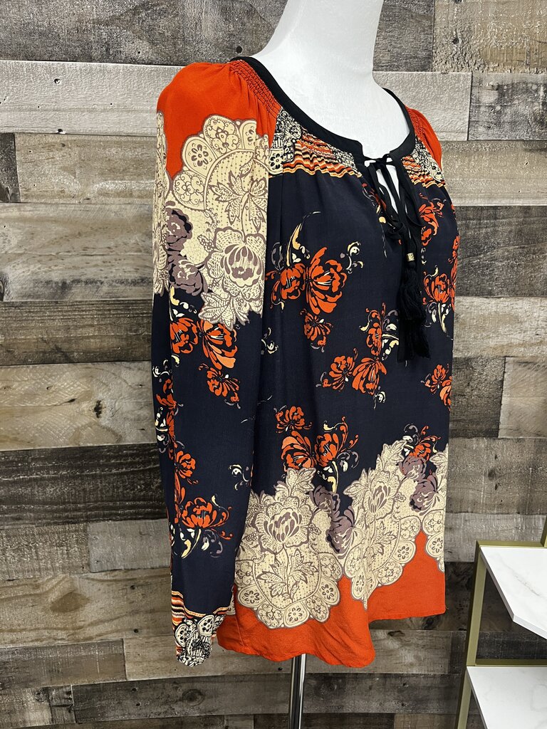 Meadow Rue Silk Floral Peasant Blouse