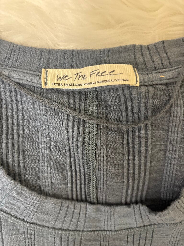 Free People Blue Long Sleeve w/Tie Dye Sleeves