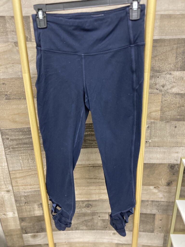 Athleta Navy Sublime Criss Cross Ankle Leggings