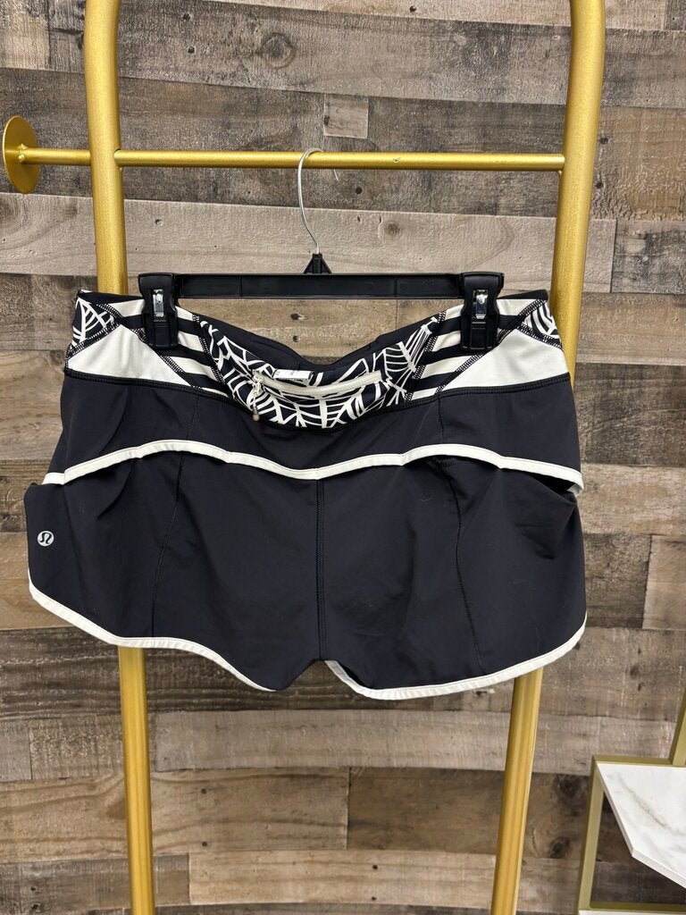 Lululemon Black Athletic Shorts with Waistband Pattern