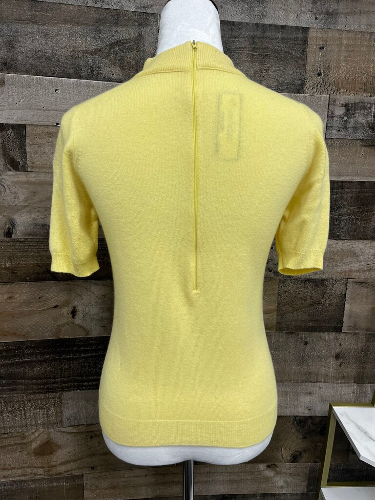 Vintage Dalton Yellow Cashmere Short Sleeve Sweater