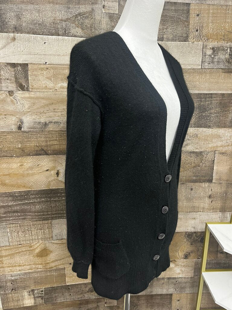 Free People Black Oversized Cashmere Cardigan