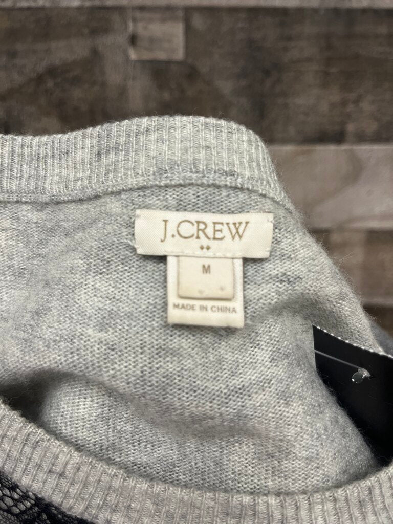 J Crew Wool Lightweight Sweater w/ Lace Overlay