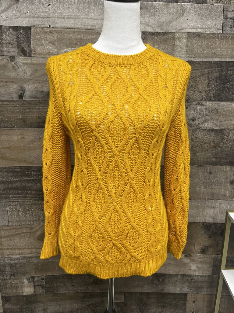 United Colors of Benetton Yellow Cable Knit Sweater