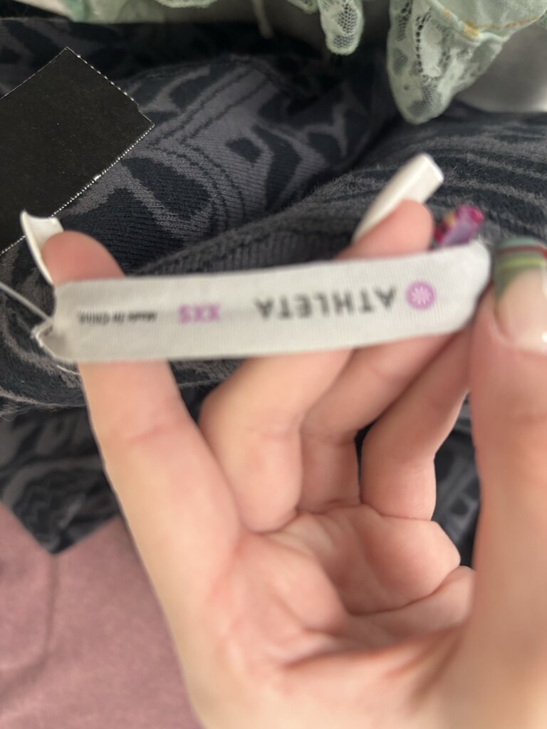 Athleta Grey and Black Patterned Long Cardigan