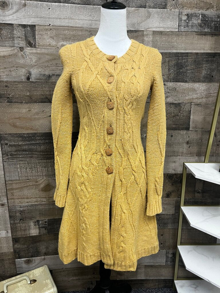 Anthropologie Far Away From Close Cable Knit Wool Sweater Cardigan