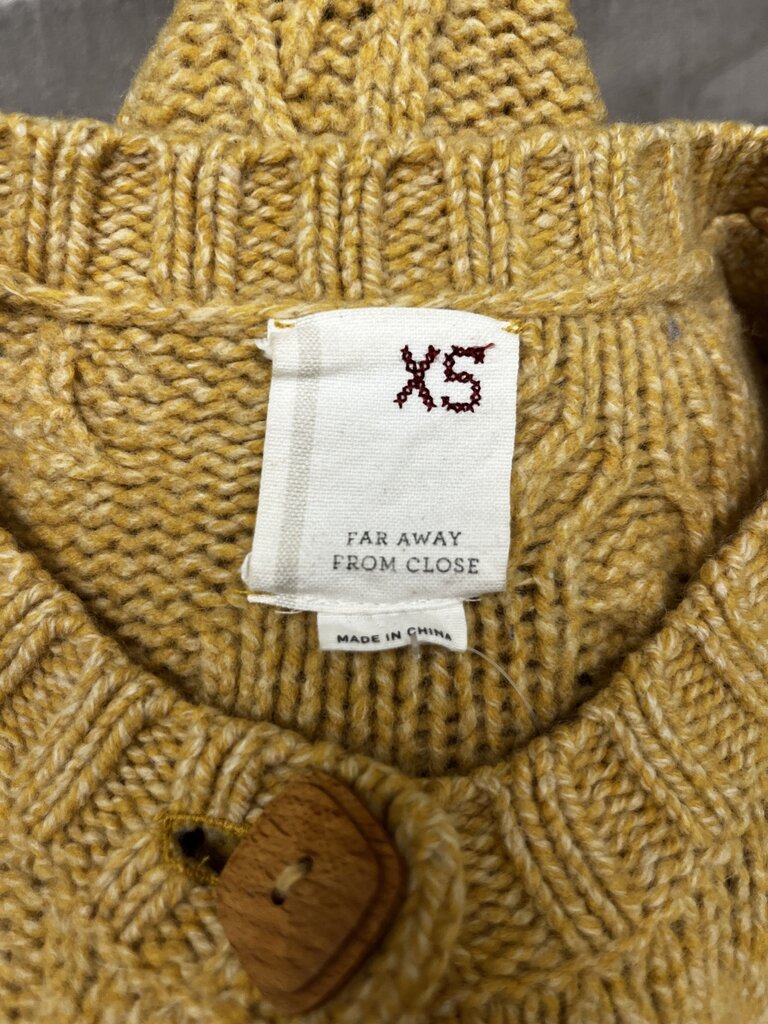Anthropologie Far Away From Close Cable Knit Wool Sweater Cardigan