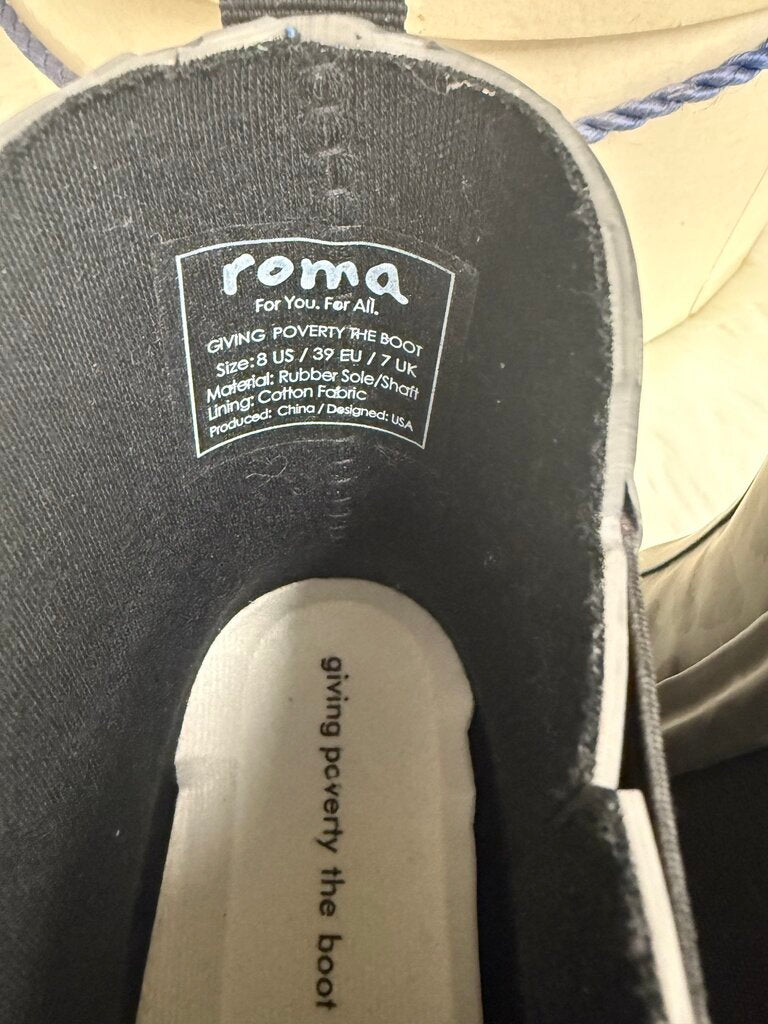 Roma Rubber Gray Leopard Rain Boots