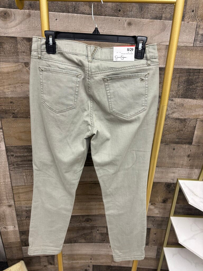 NWT Jessica Simpson Rolled Gray/Green Crop Skinny