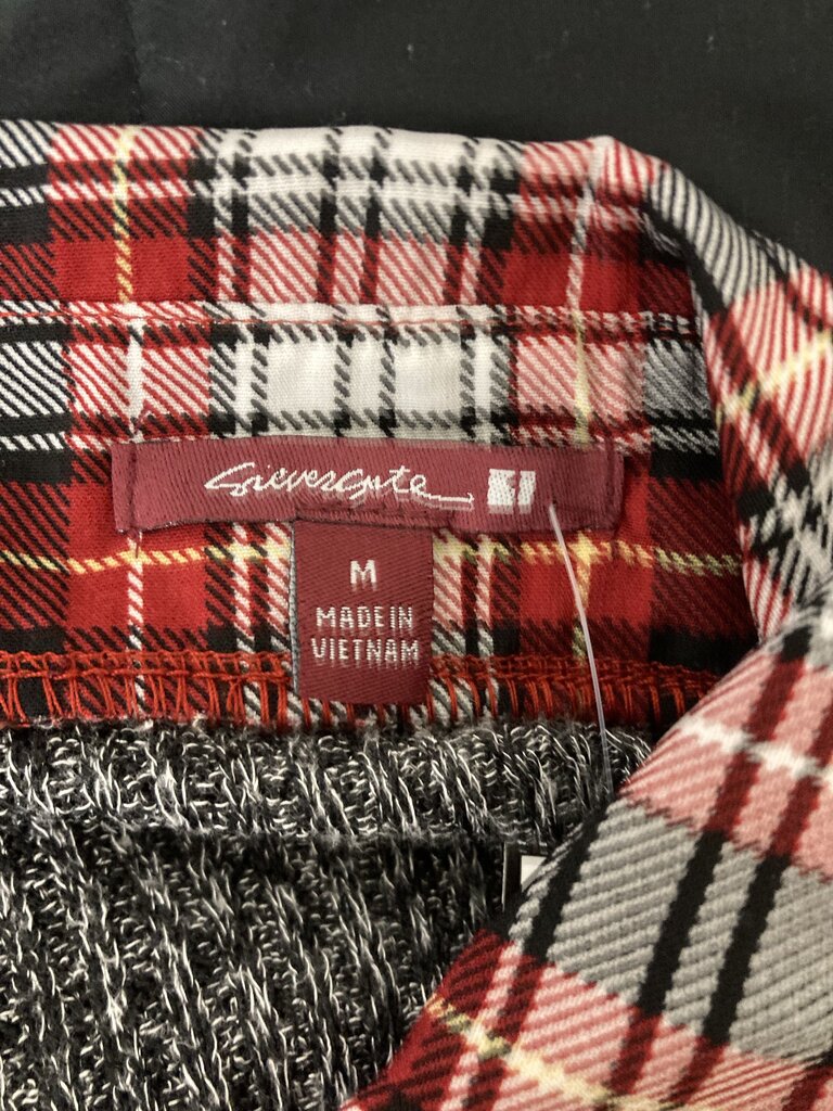 Silvergate Black Sweater w/Faux Red Plaid Tunic