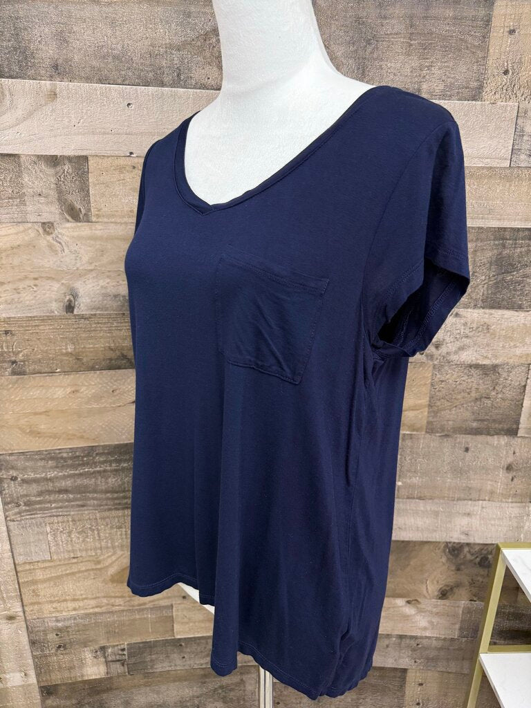 Cable & Guage Navy Blue V-Neck Tee
