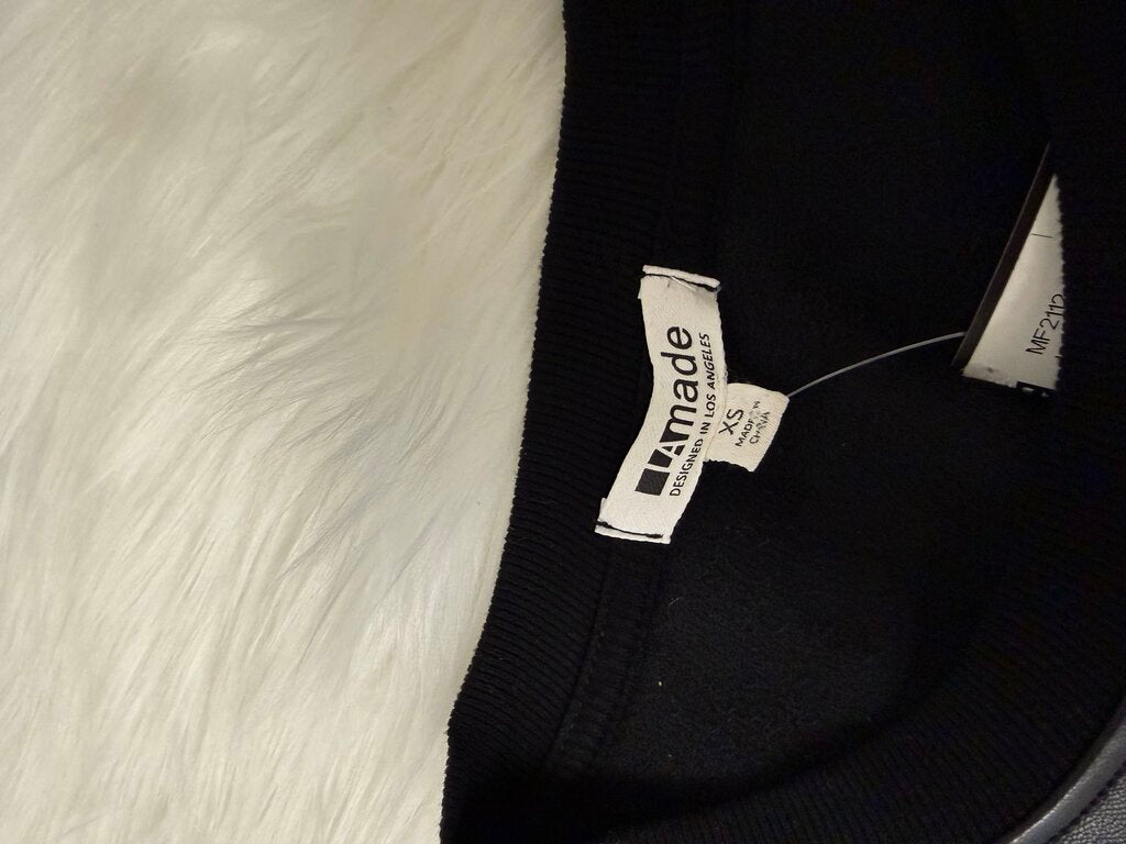 LA Made Faux Black Leather Sweatshirt