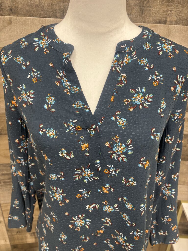 Daniel Rainn Teal Green Floral Print 3/4 Sleeve