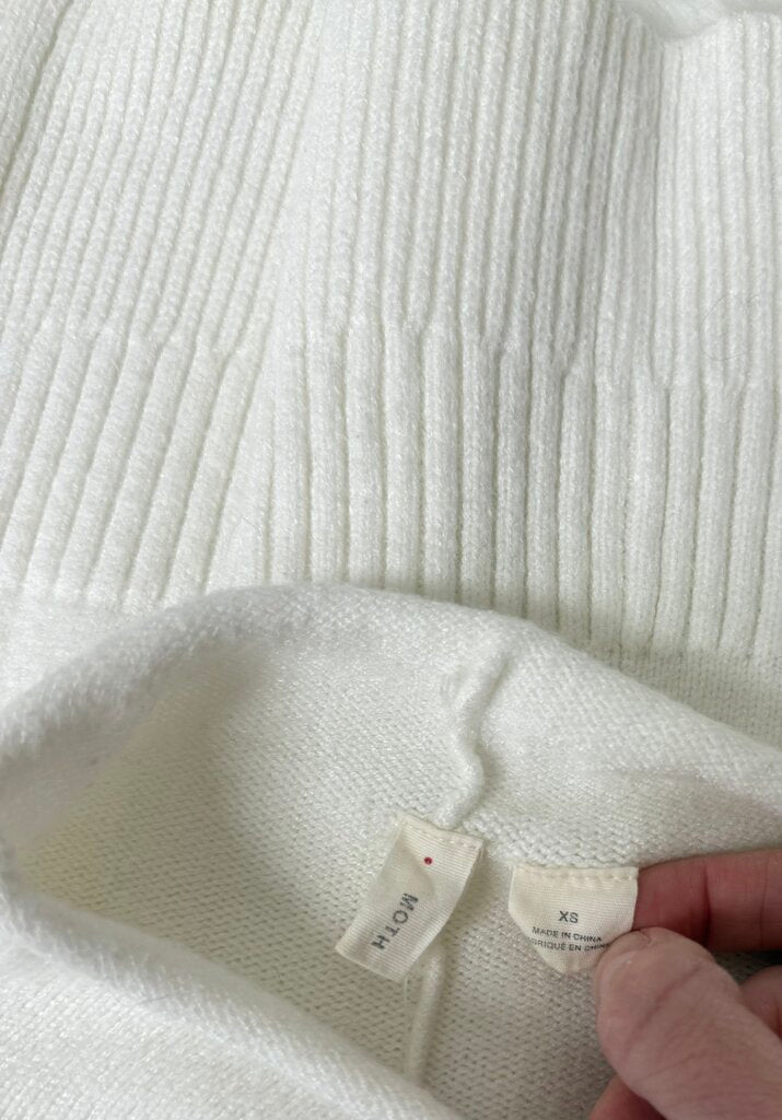 Anthro Moth Cream Mock Turtleneck Mock Sweater