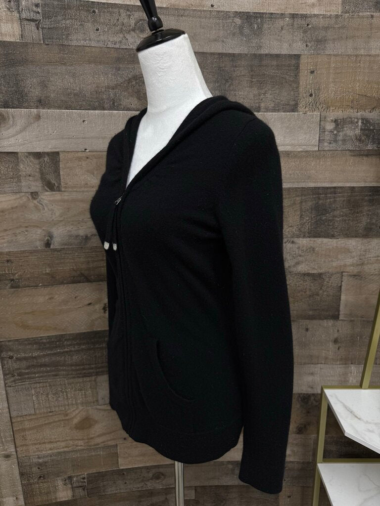 Banana Republic Black Cashmere Zip Cardigan Hoodie
