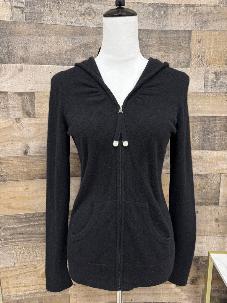 Banana Republic Black Cashmere Zip Cardigan Hoodie