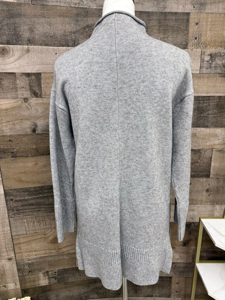 Anthro Moth Gray Mock Turtleneck Tunic Sweater