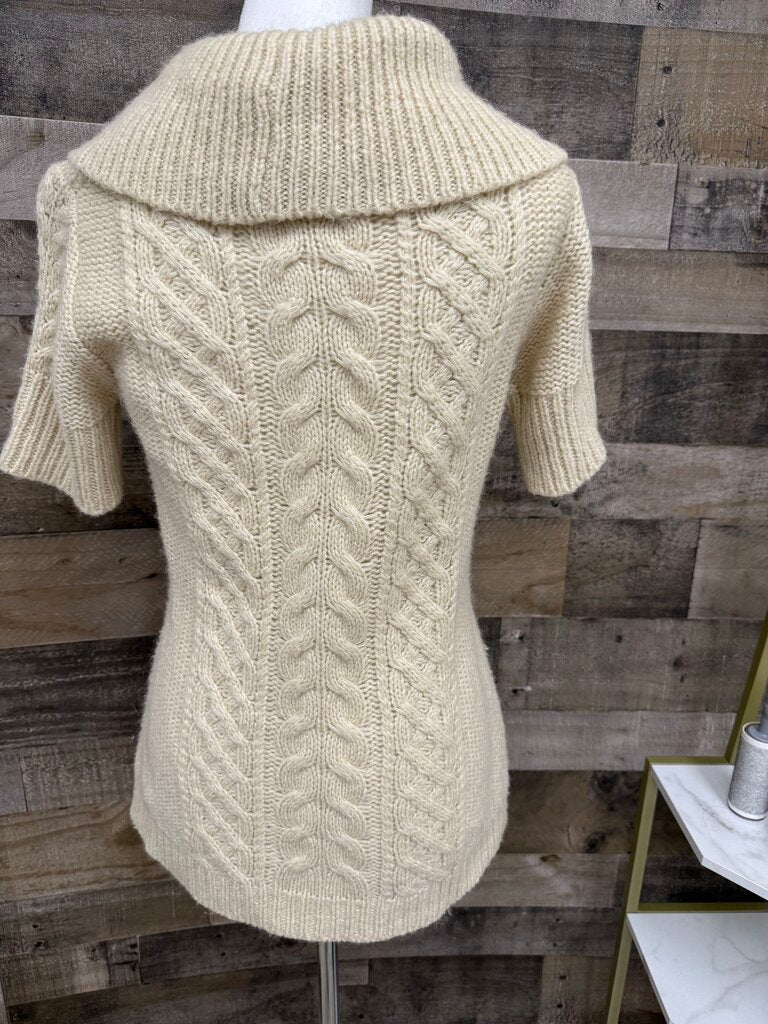 BCBG Maxazria Cable Knit Short Sleeve Sweater