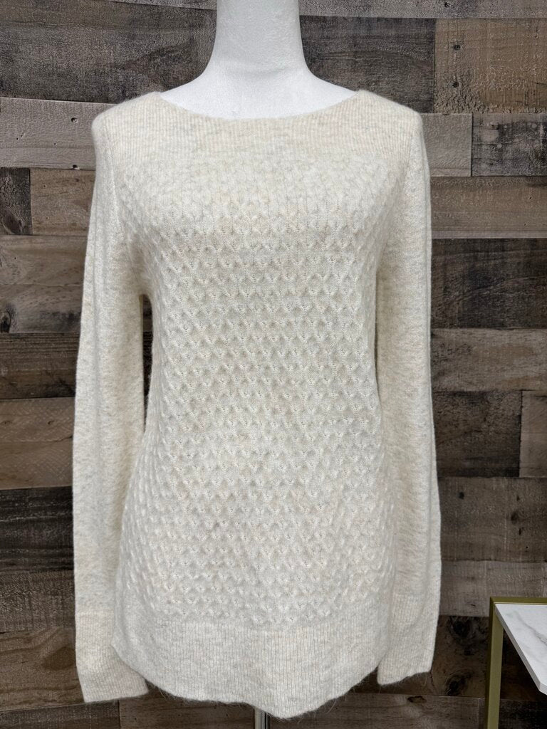 Loft Cream Diamond Patterned Sweater
