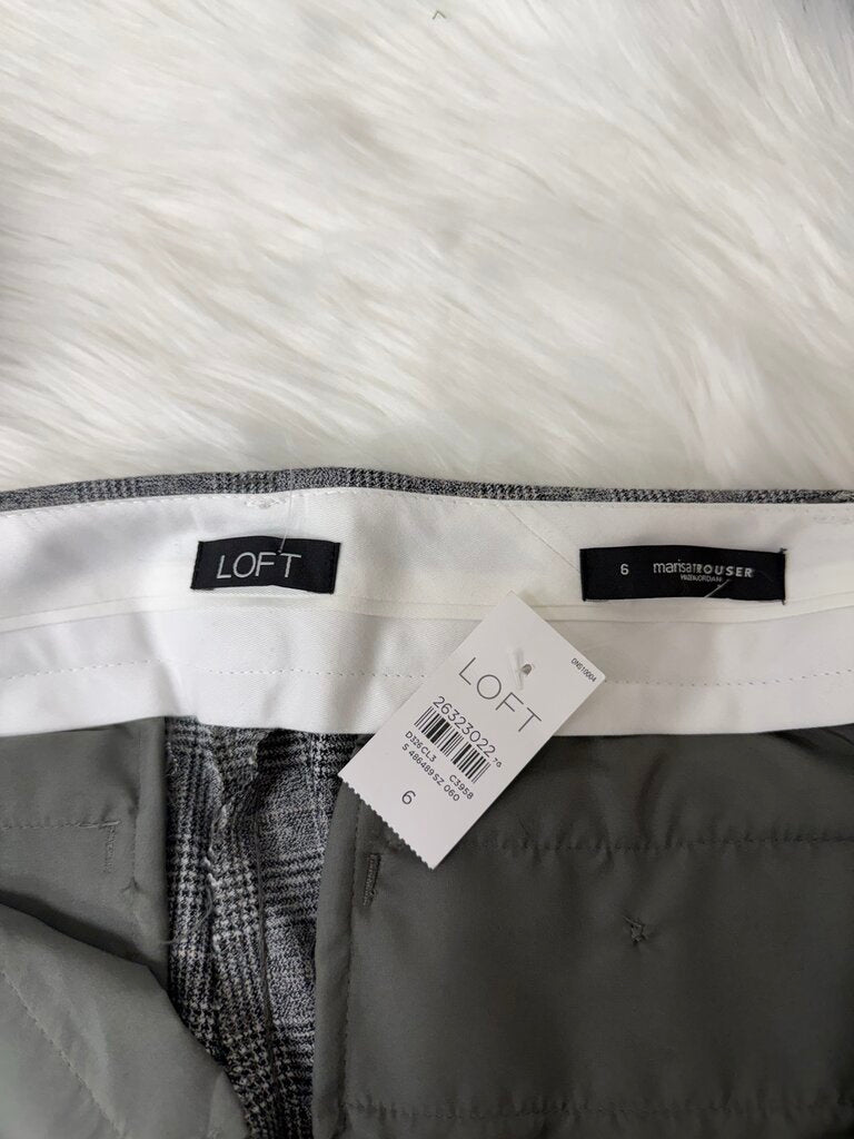NWT Loft Marisa Black/White Plaid Trousers