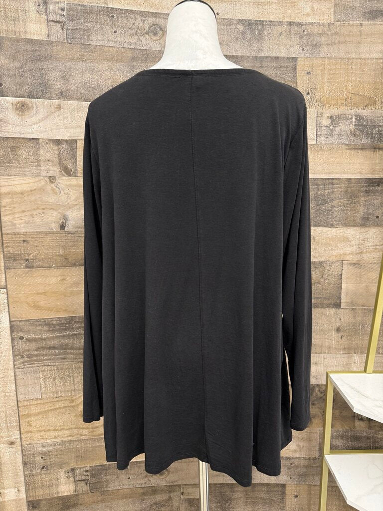 Eileen Fisher Black Soft Jersey Long Sleeve