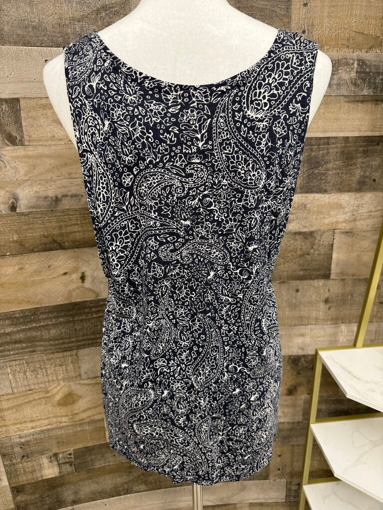 H&M Basic Black & White Paisley Print Tank